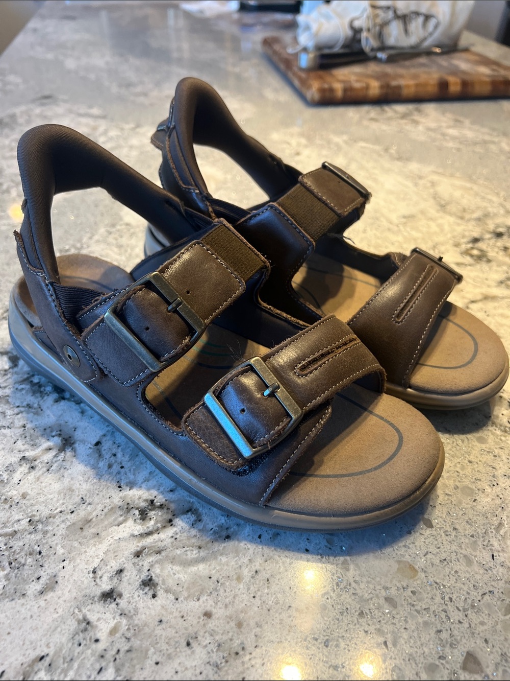 Orthofeet Jupiter Brown Leather Sandals Women's Size 7 / EU 37.5 Like New